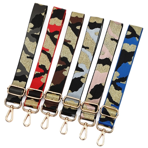 Bandoulière Réglable Camouflage Large pour Femmes Remplacement de Sangle de Sac à Main Sac Bandoulière Tissu Tissé Durable