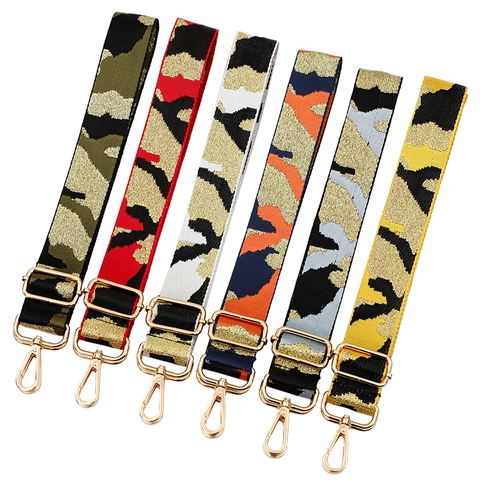 Bandoulière Réglable Camouflage Large pour Femmes Remplacement de Sangle de Sac à Main Sac Bandoulière Tissu Tissé Durable