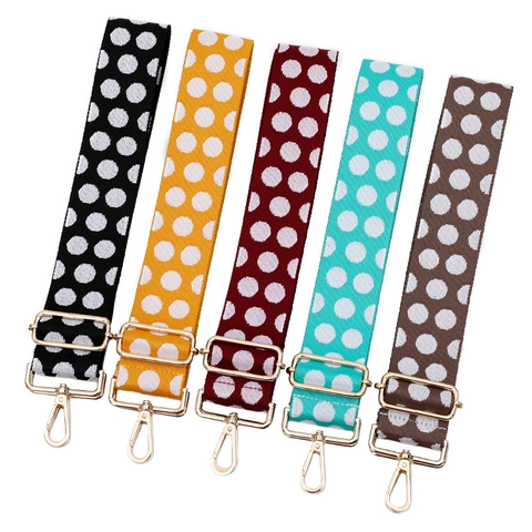 Adjustable Polka Dot Jacquard Bag Strap Wide Replacement Shoulder Belt For Crossbody Handbags Women Fashion Bag Accessories