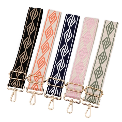 Bohemian Geometric Rhombus Woven Shoulder Strap For Women Crossbody Handbag Adjustable Wide Replacement Purse Strap Accessory