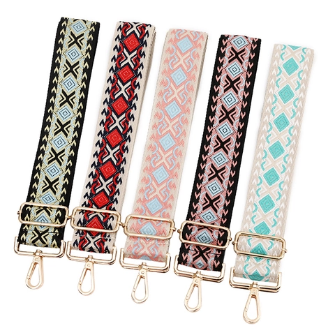Bohemian Jacquard Gewebter Taschengurt Verstellbarer Breiter Schultergurt Geometrisches Muster Ersatz Für Handtasche