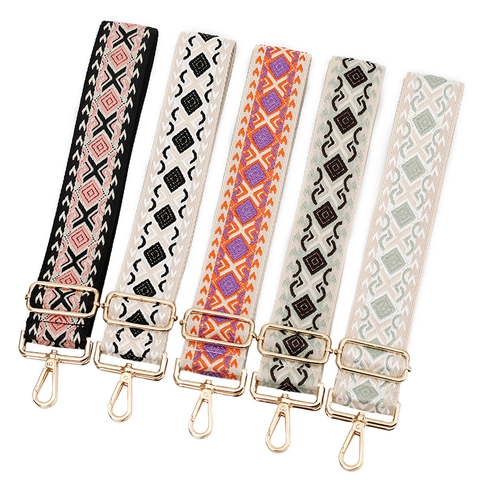 Bohemian Jacquard Gewebter Taschengurt Verstellbarer Breiter Schultergurt Geometrisches Muster Ersatz Für Handtasche