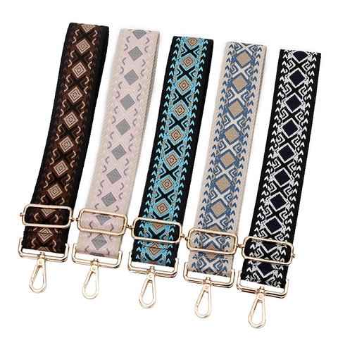 Bohemisch Geometrischer Jacquard Polyester Taschengurt Verstellbarer Ethno Ersatz Umhängegurt Für Damen Handtasche