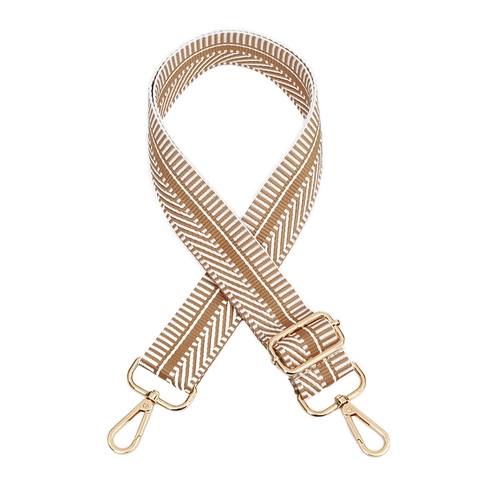 Adjustable Wide Shoulder Bag Strap Replacement Polyester Jacquard Striped Herringbone Crossbody Handbag Accessories