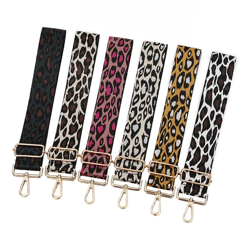 Verstellbarer Breiter Schultergurt Für Damen Leopardenmuster Ersatz-Taschengurt Jacquard Polyester-Gurt Mit Metallschnallen