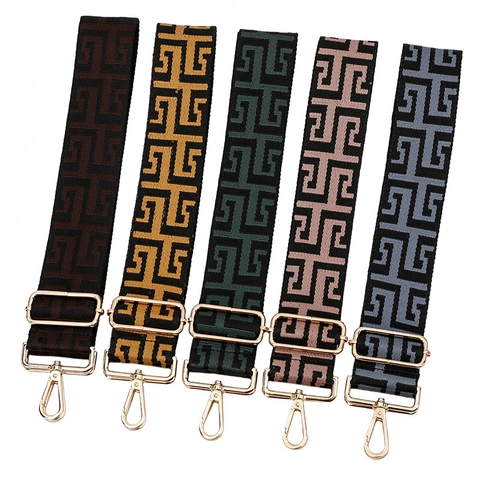 Breiter Verstellbarer Taschengurt Polyester Jacquard Labyrinth Muster Ersatz Schultergurt Für Handtasche Crossbody Tasche Zubehör