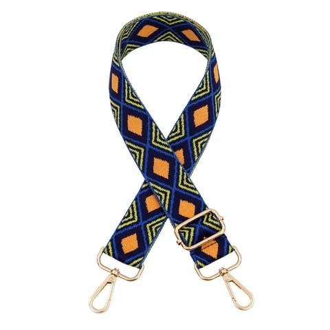 Tracolla di Ricambio Regolabile in Stile Etnico Geometrico a Rombi Larga per Borse a Mano Tracolla in Poliestere Jacquard per Donna