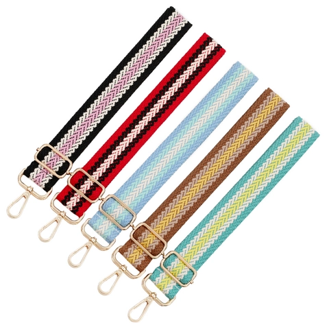 Tracolla Regolabile per Borsa in Tessuto Colorato Ricambio Tracolla per Donna Accessori per Borse a Mano a Strisce
