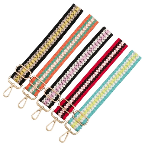 Tracolla Regolabile per Borsa in Tessuto Colorato Ricambio Tracolla per Donna Accessori per Borse a Mano a Strisce
