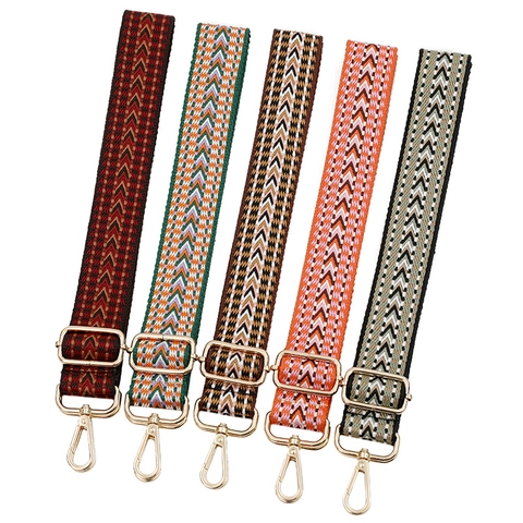 Verstellbarer Gewebter Taschengurt Ethno Geometrisches Chevron-Muster Schultergurt Für Handtaschen Umhängetaschen Polyester Ersatzriemen