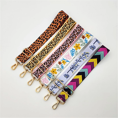 Tracolla di Ricambio Regolabile Tracolla Larga Stile Etnico Bohemien Floreale Leopardato per Borse a Mano Borse a Spalla Borse a Tracolla in Poliestere