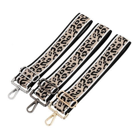 Tracolla Regolabile per Borsa da Donna con Stampa Leopardata in Poliestere Jacquard per Borse a Tracolla e Borse a Mano