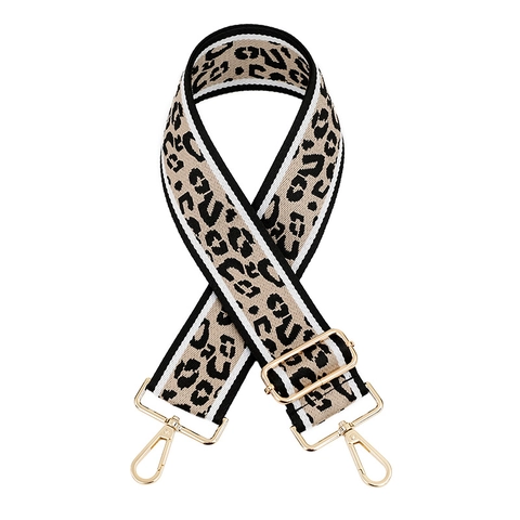 Tracolla Regolabile per Borsa da Donna con Stampa Leopardata in Poliestere Jacquard per Borse a Tracolla e Borse a Mano