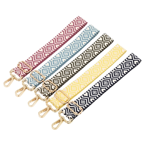 Tracolla Regolabile in Stile Etnico Jacquard Sostituzione per Donna Poliestere Borsa a Tracolla con Fibbie in Metallo