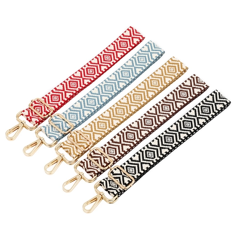 Tracolla Regolabile in Stile Etnico Jacquard Sostituzione per Donna Poliestere Borsa a Tracolla con Fibbie in Metallo