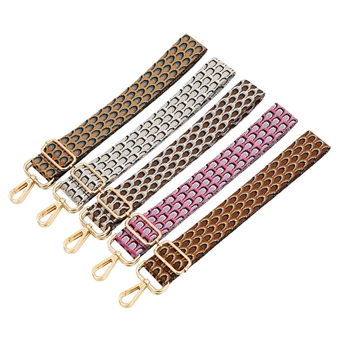 Tracolla per Borsa Regolabile Jacquard Pavone Vintage da Donna Ricambio in Poliestere con Fibbia in Metallo Legato