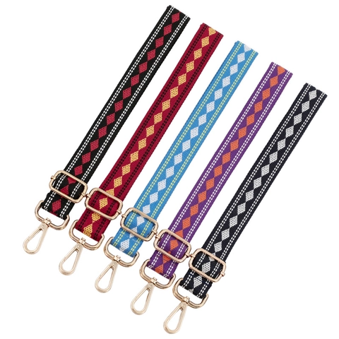 Tracolla per Borsa Intrecciata Bohemian Regolabile Motivo a Diamanti Sostituzione Tracolla Etnica Poliestere per Borsa Donna