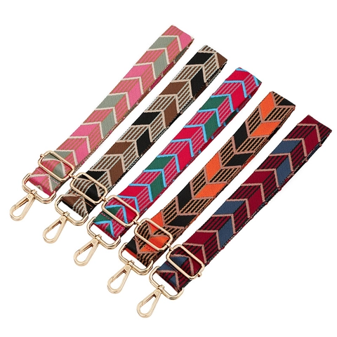 Verstellbarer Breiter Schultergurt Für Handtaschen Gewebtes Geometrisches Zickzackmuster Ethno Stil Polyester Taschengurt Zubehör