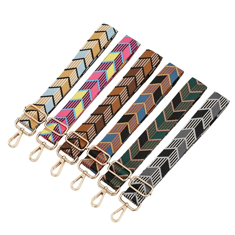 Verstellbarer Breiter Schultergurt Für Handtaschen Gewebtes Geometrisches Zickzackmuster Ethno Stil Polyester Taschengurt Zubehör
