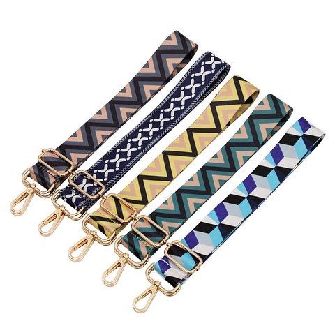 Tracolla per Borsa Regolabile in Poliestere Motivo Geometrico a Onde Colorato Tracolla di Ricambio per Borse a Tracolla Donna