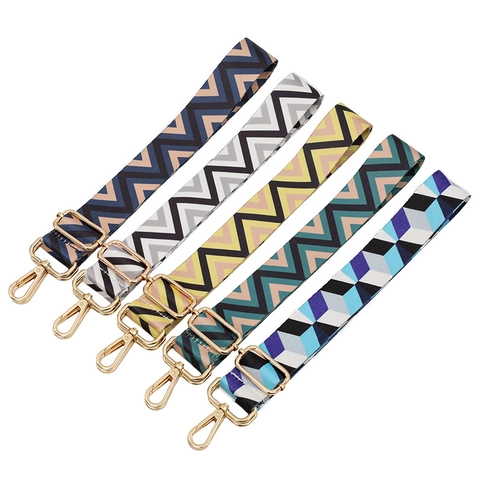 Tracolla per Borsa Regolabile in Poliestere Motivo Geometrico a Onde Colorato Tracolla di Ricambio per Borse a Tracolla Donna