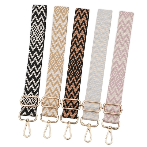 Tracolla per Borsa in Jacquard Regolabile Ricambio Tracolla Larga per Donna Motivo Geometrico Stile Etnico Accessorio per Borsa