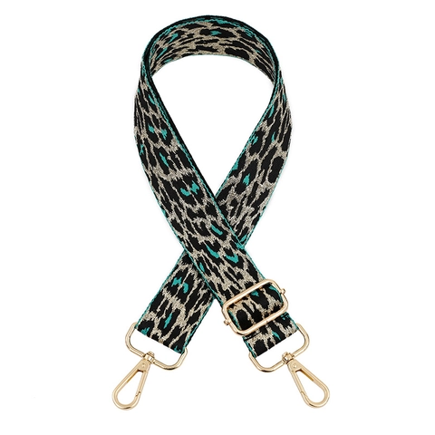 Adjustable Leopard Print Replacement Bag Strap Wide Polyester Shoulder Belt With Metal Buckles For Handbags Crossbody Bags