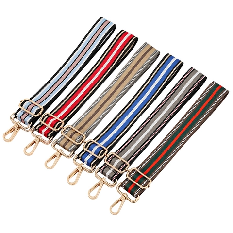 Ρυθμιζόμενο Ριγέ Λουράκι Τσάντας Crossbody Μοντέρνα Υφαντή Ζώνη Πολυεστέρα Με Μεταλλική Πόρπη Για Αξεσουάρ Γυναικείας Τσάντας
