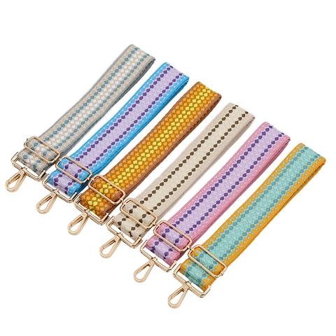 Adjustable Wide Shoulder Strap For Handbags Thickened Polyester Woven Bag Strap Bohemian Pattern Replacement Crossbody Belt