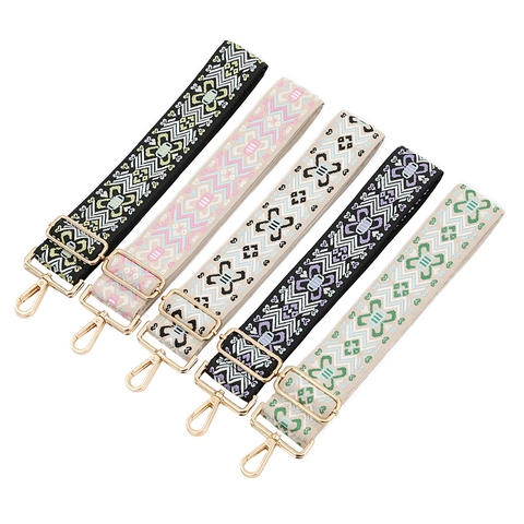 Tracolla Larga per Borsa Regolabile Stile Etnico Bohemienne Motivo Geometrico Tessuto Tracolla di Ricambio per Borse Donna Poliestere