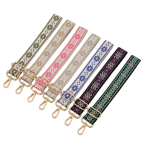 Bohemian Ethno Geometrisch Jacquard Gewebe Verstellbar Taschengurt Ersatz Schultergurt Mit Metallschnalle Damen Handtasche