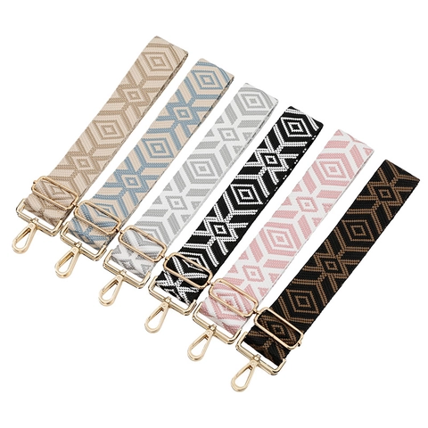 Correa de Bolso Tejida Ajustable para Mujer Patrón de Diamante Geométrico Reemplazo Correa de Hombro Cruzada Poliéster Con Hebilla de Metal