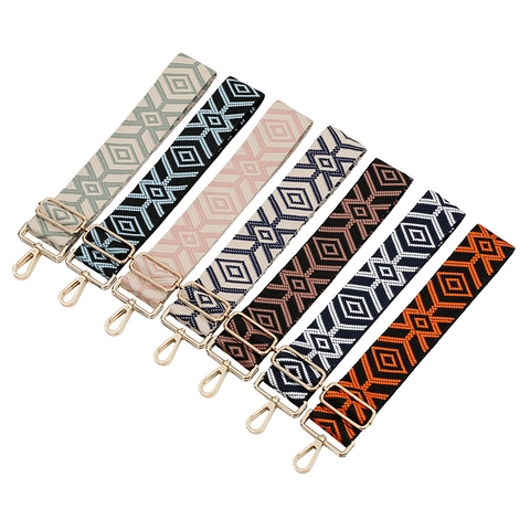 Correa de Bolso Tejida Ajustable para Mujer Patrón de Diamante Geométrico Reemplazo Correa de Hombro Cruzada Poliéster Con Hebilla de Metal