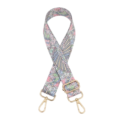 Adjustable Wide Shoulder Strap Replacement For Crossbody Handbags Polyester Printed Geometric Floral Bag Straps Multi Color
