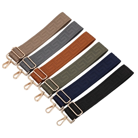 Adjustable Wide Polyester Bag Strap Jacquard Geometric Greek Key Pattern Replacement Shoulder Strap For Crossbody Bags Accessories
