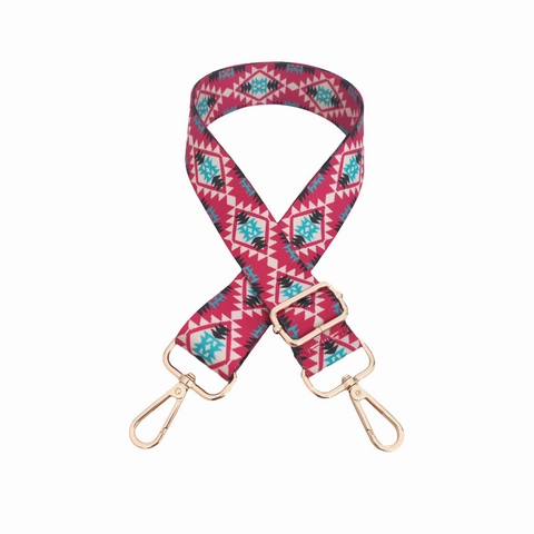 Verstellbarer Ethno-Stil Geometrischer Ersatz-Schultergurt Für Handtaschen Breiter Polyester-Gurt Für Damen Mit Metallschnallen