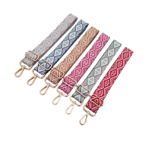 Correa Ajustable para Bolso de Hombro Reemplazo Bohemio Rombo Patrón Geométrico Correa de Poliéster Tejida para Accesorios de Bolsos