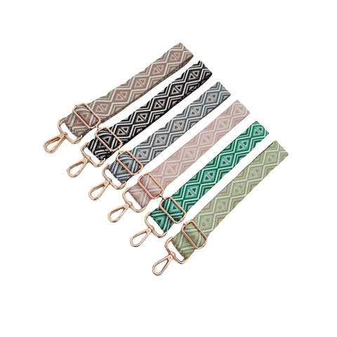 Correa Ajustable para Bolso de Hombro Reemplazo Bohemio Rombo Patrón Geométrico Correa de Poliéster Tejida para Accesorios de Bolsos