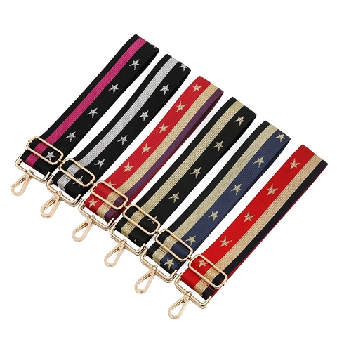 Brede Verstelbare Schouderriem Voor Tassen Etnisch Sterrenpatroon Polyester Vervanging Crossbody Tasriem Accessoires