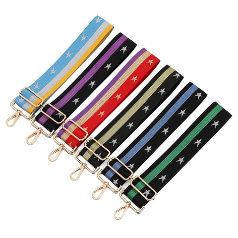 Brede Verstelbare Schouderriem Voor Tassen Etnisch Sterrenpatroon Polyester Vervanging Crossbody Tasriem Accessoires