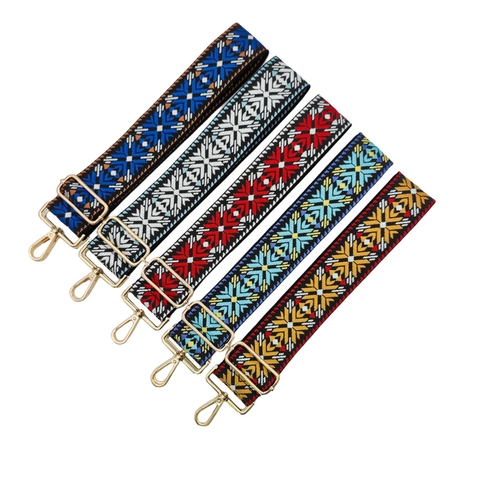Tracolla per Borsa in Poliestere Larga Stile Etnico Ricambio Regolabile Tracolla per Donna Motivo Geometrico Bohemian