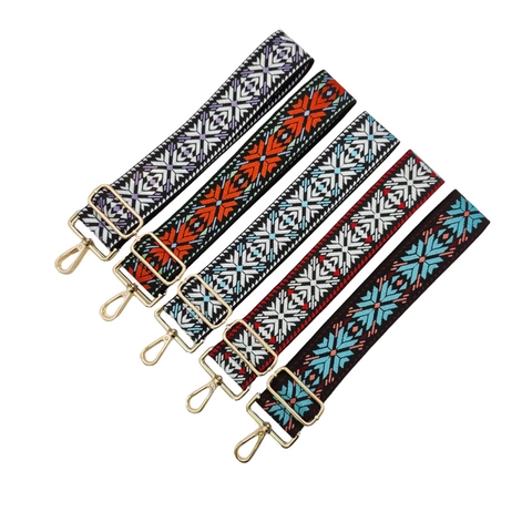 Tracolla per Borsa in Poliestere Larga Stile Etnico Ricambio Regolabile Tracolla per Donna Motivo Geometrico Bohemian