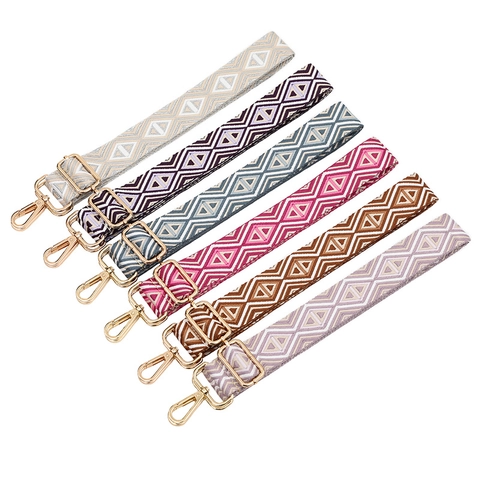 Correa De Hombro De Repuesto Ancha Para Bolso Bandolera De Mujer Ajustable Étnica Geométrica Jacquard Correa De Bolso Con Hebilla Metálica