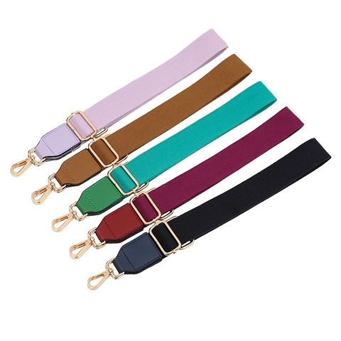 Adjustable Polyester Cotton Replacement Bag Strap For Women Crossbody Shoulder Bag Strap With Metal Buckle PU Leather Connectors Minimalist Solid Color Purse Strap Accessory