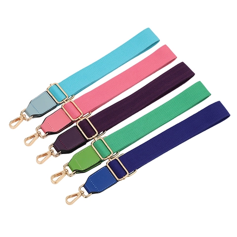 Adjustable Polyester Cotton Replacement Bag Strap For Women Crossbody Shoulder Bag Strap With Metal Buckle PU Leather Connectors Minimalist Solid Color Purse Strap Accessory