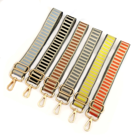 Verstellbare Weberei Gestreifte Tasche Schultergurt Ersatz Polyester Bunte Breite Gurt Für Handtaschen Umhängetaschen Mit Metallschnallen