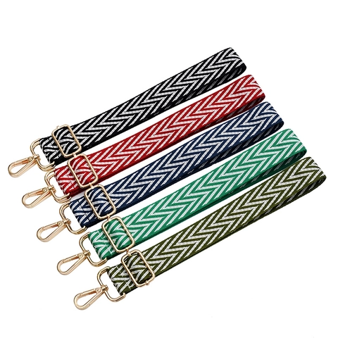Breiter Fischgrätenmuster Gewebter Polyester Taschengurt Verstellbarer Schultergurt Crossbody Ersatzgurt Metallschnalle Handtaschen Zubehör