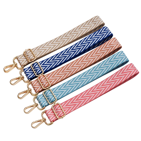 Breiter Fischgrätenmuster Gewebter Polyester Taschengurt Verstellbarer Schultergurt Crossbody Ersatzgurt Metallschnalle Handtaschen Zubehör