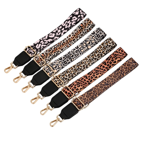Modischer Leopard Print Polyester Taschengurt Verstellbarer Breiter Schultergurt Mit Legierungsschnalle Für Umhängetaschen Damen