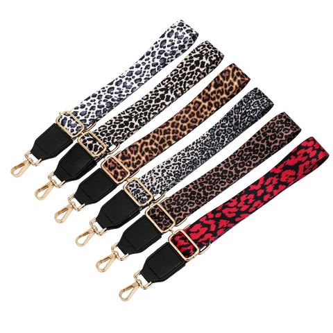 Modischer Leopard Print Polyester Taschengurt Verstellbarer Breiter Schultergurt Mit Legierungsschnalle Für Umhängetaschen Damen